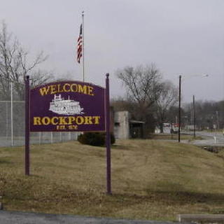 Rockport Sign near the athletic field.