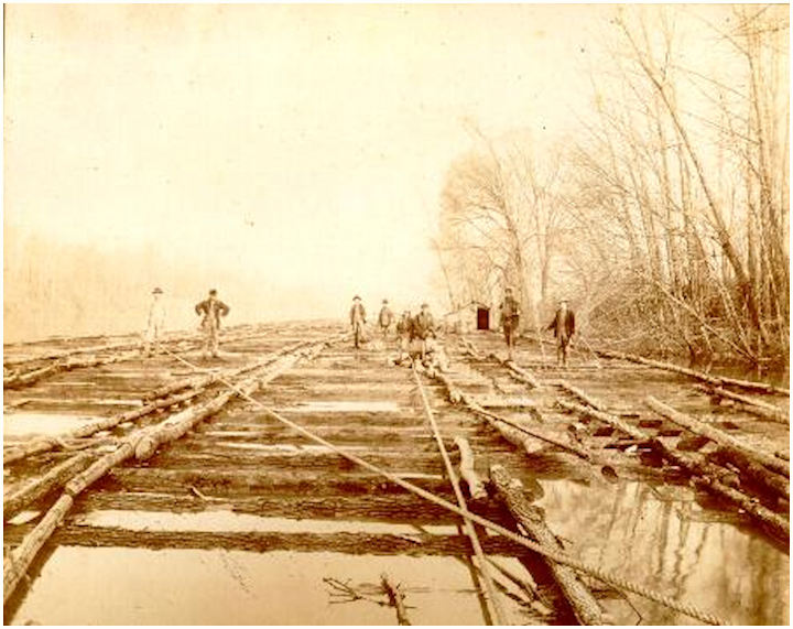 Log Raft At Rockport, Ky.